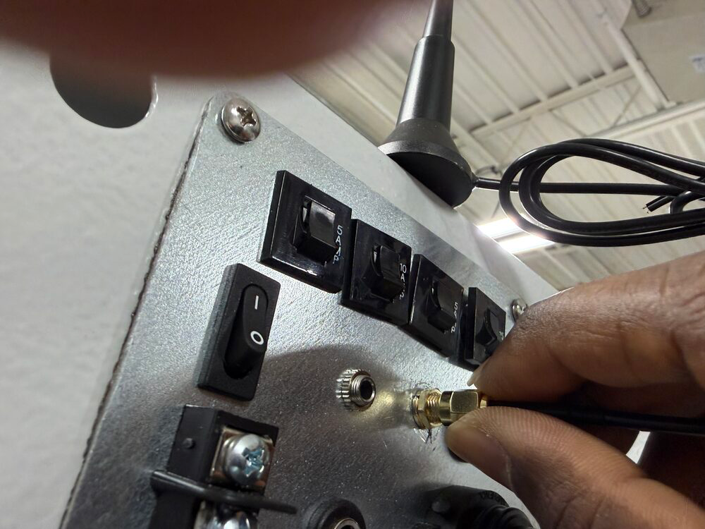 Thread the connector on by hand